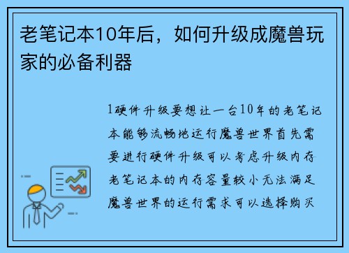 老笔记本10年后，如何升级成魔兽玩家的必备利器